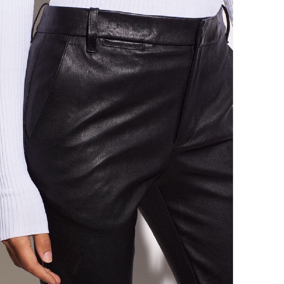 VINCE Coin Pocket Stretch Lambskin Leather Pants - Picture 3 of 8